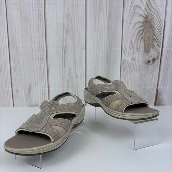 Easy Spirit Highline Leather Sandals Wedge Slip On Slingback Lightweight 10 - Picture 3 of 15